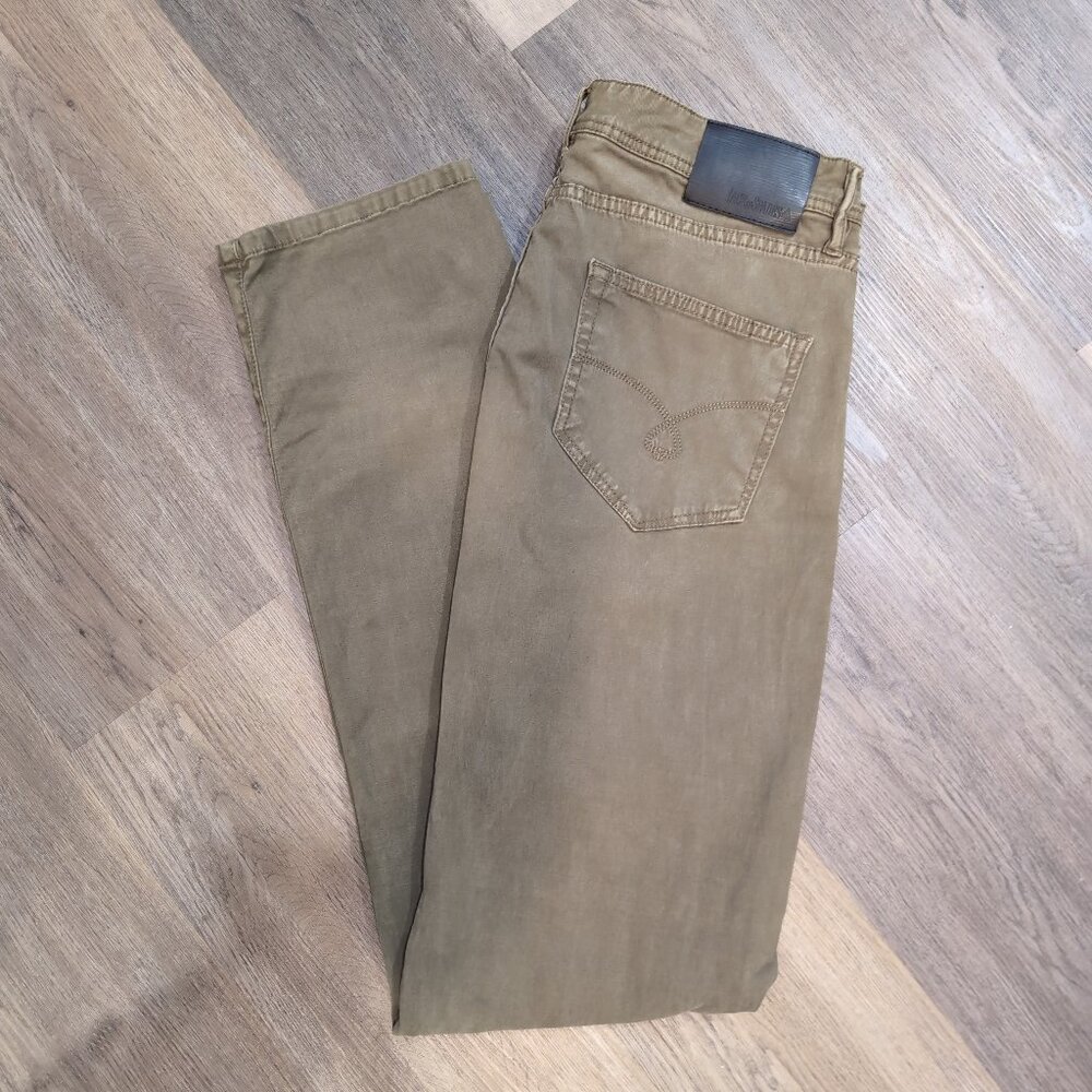 Jack of Spades Straight Leg Jeans Olive Green Size 35x34 Tencel